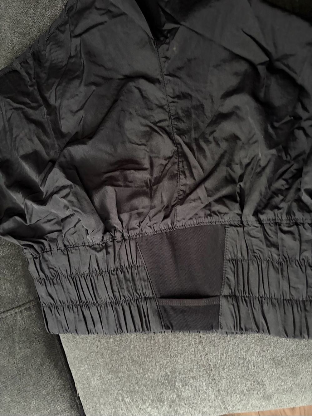 Smocked Waist Black Athletic Shorts with Built-In Lining - Picture 2 of 4